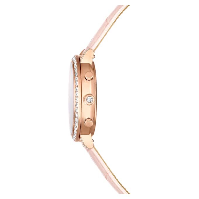 Matrix Tennis Chrono-klokke, sveitsiskprodusert, lærrem, rosa, rosagullfarget finish Matrix Tennis Chrono-klokke, sveitsiskprodusert, lærrem, rosa, rosagullfarget finish