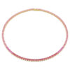 Matrix Tennis-halskjede, rundslipt, rosa, gullbelagt Matrix Tennis-halskjede, rundslipt, rosa, gullbelagt