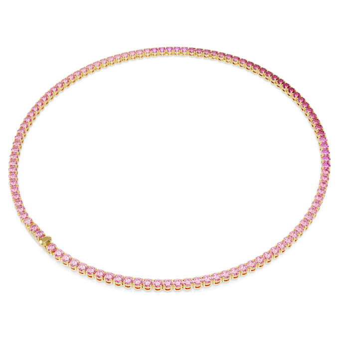 Matrix Tennis-halskjede, rundslipt, rosa, gullbelagt Matrix Tennis-halskjede, rundslipt, rosa, gullbelagt