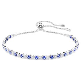 Matrix tennisarmbånd med blandede runde slipinger, blått, rhodiumbelagt Matrix tennisarmbånd med blandede runde slipinger, blått, rhodiumbelagt