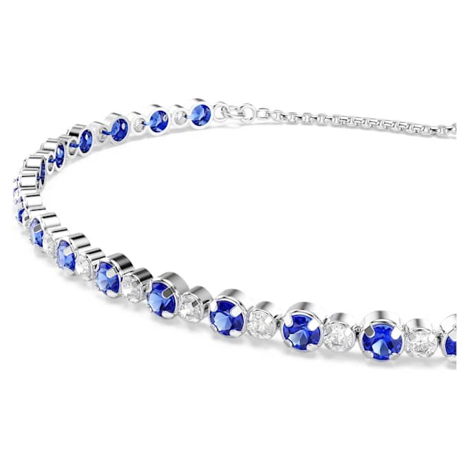 Matrix tennisarmbånd med blandede runde slipinger, blått, rhodiumbelagt Matrix tennisarmbånd med blandede runde slipinger, blått, rhodiumbelagt