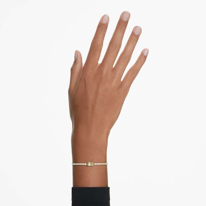 Matrix tennisarmbånd med blandede slipinger, karamell, gullbelagt Matrix tennisarmbånd med blandede slipinger, karamell, gullbelagt