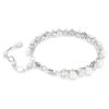 Matrix tennisarmbånd med krystallperler, rundslipte, hvite, rhodiumbelagt Matrix tennisarmbånd med krystallperler, rundslipte, hvite, rhodiumbelagt