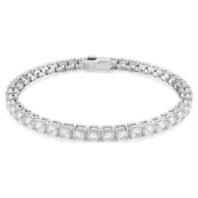Matrix tennisarmbånd med rundslipte steiner, hvitt, rhodiumbelagt Matrix tennisarmbånd med rundslipte steiner, hvitt, rhodiumbelagt