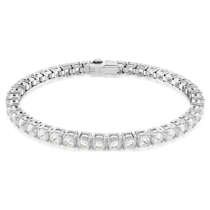 Matrix tennisarmbånd med rundslipte steiner, hvitt, rhodiumbelagt Matrix tennisarmbånd med rundslipte steiner, hvitt, rhodiumbelagt