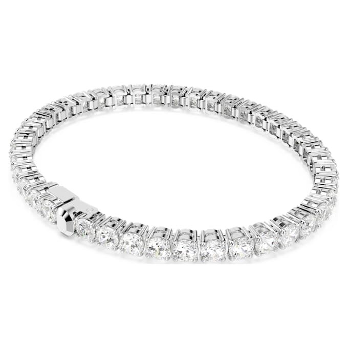 Matrix tennisarmbånd med rundslipte steiner, hvitt, rhodiumbelagt Matrix tennisarmbånd med rundslipte steiner, hvitt, rhodiumbelagt