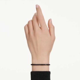 Matrix tennisarmbånd med rundslipte steiner, svart, rutheniumbelagt Matrix tennisarmbånd med rundslipte steiner, svart, rutheniumbelagt