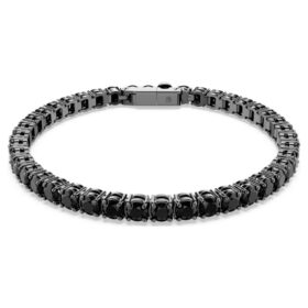 Matrix tennisarmbånd med rundslipte steiner, svart, rutheniumbelagt Matrix tennisarmbånd med rundslipte steiner, svart, rutheniumbelagt