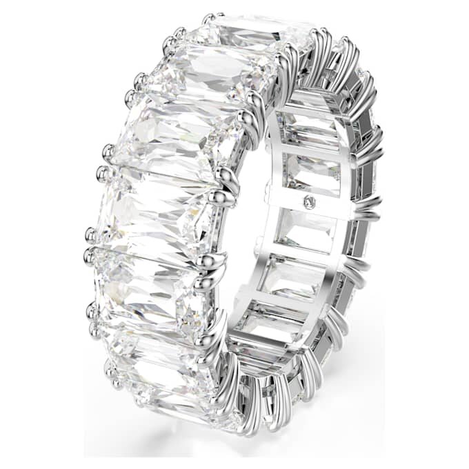 Matrix Vittore-ring med baguetteslipte steiner, hvit, rhodiumbelagt Matrix Vittore-ring med baguetteslipte steiner, hvit, rhodiumbelagt