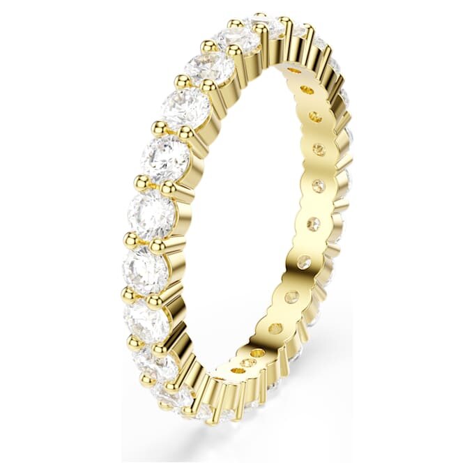 Matrix Vittore-ring med rund sliping, hvit, gullbelagt Matrix Vittore-ring med rund sliping, hvit, gullbelagt