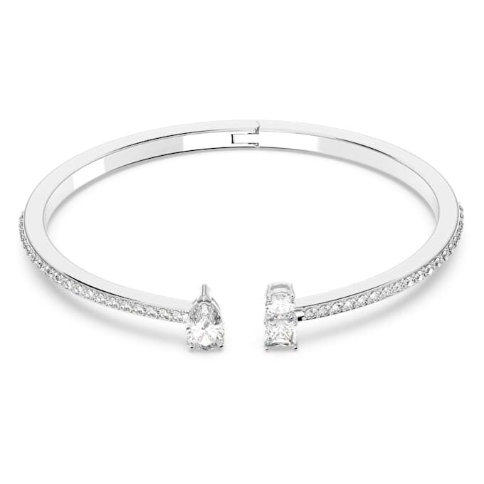 Mesmera armbånd med blandede slipninger, hvitt, rhodiumbelagt Mesmera armbånd med blandede slipninger, hvitt, rhodiumbelagt