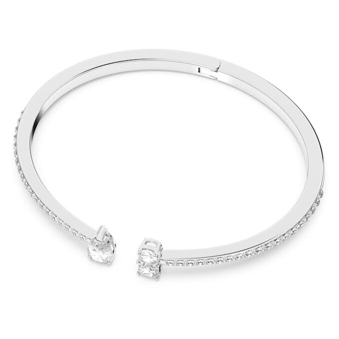 Mesmera armbånd med blandede slipninger, hvitt, rhodiumbelagt Mesmera armbånd med blandede slipninger, hvitt, rhodiumbelagt