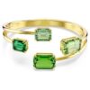 Millenia-armbånd med åttekantet slipeform, grønn, gullfarget belagt Millenia-armbånd med åttekantet slipeform, grønn, gullfarget belagt