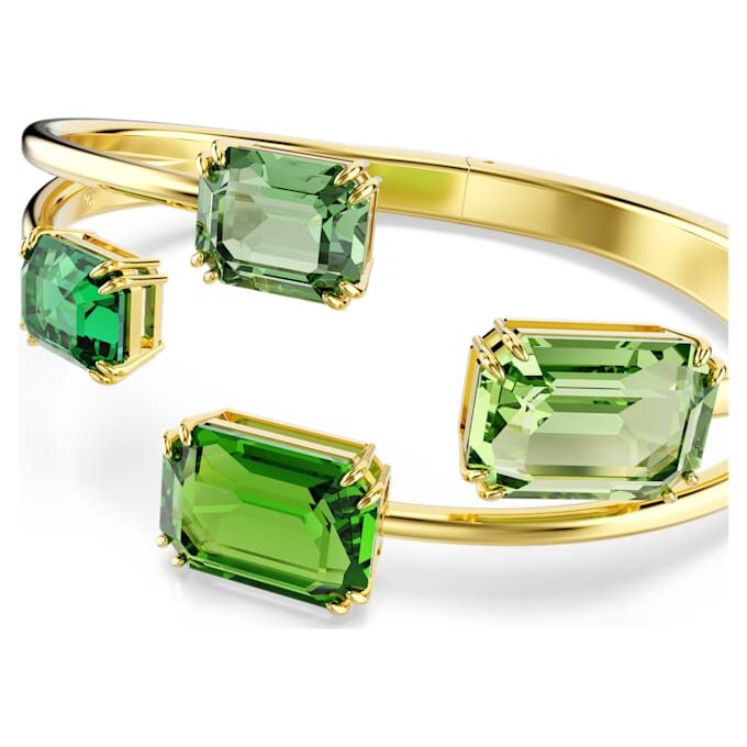 Millenia-armbånd med åttekantet slipeform, grønn, gullfarget belagt Millenia-armbånd med åttekantet slipeform, grønn, gullfarget belagt