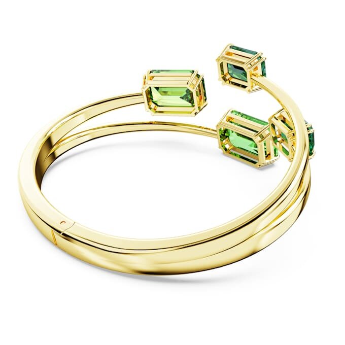 Millenia-armbånd med åttekantet slipeform, grønn, gullfarget belagt Millenia-armbånd med åttekantet slipeform, grønn, gullfarget belagt