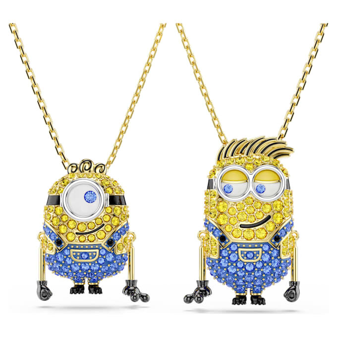 Minions James og Henry med pavé, flerfarget, gullbelagt Minions James og Henry med pavé, flerfarget, gullbelagt