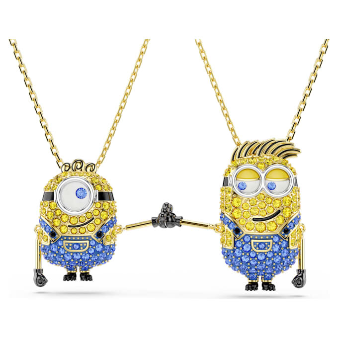 Minions James og Henry med pavé, flerfarget, gullbelagt Minions James og Henry med pavé, flerfarget, gullbelagt