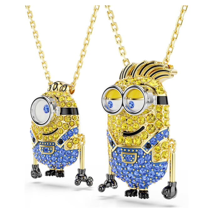 Minions James og Henry med pavé, flerfarget, gullbelagt Minions James og Henry med pavé, flerfarget, gullbelagt