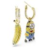 Minions Stuart og Banana dråpeøredobber med pavé, mini, flerfarget, gullbelagt Minions Stuart og Banana dråpeøredobber med pavé, mini, flerfarget, gullbelagt