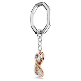 Nøkkelring Infinity, hvit, blandet metallfinish