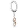Nøkkelring Infinity, hvit, blandet metallfinish