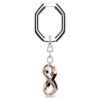 Nøkkelring Infinity, hvit, blandet metallfinish