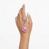 Nøkkelring med pæreformet slipeform, rosa