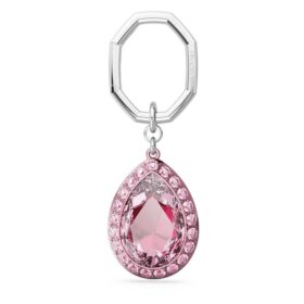 Nøkkelring med pæreformet slipeform, rosa