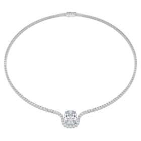 Octagon-halskjede med laboratoriedyrkede diamanter, 12,86 karat totalt, oktagonform, 18K hvitt gull Octagon-halskjede med laboratoriedyrkede diamanter, 12,86 karat totalt, oktagonform, 18K hvitt gull