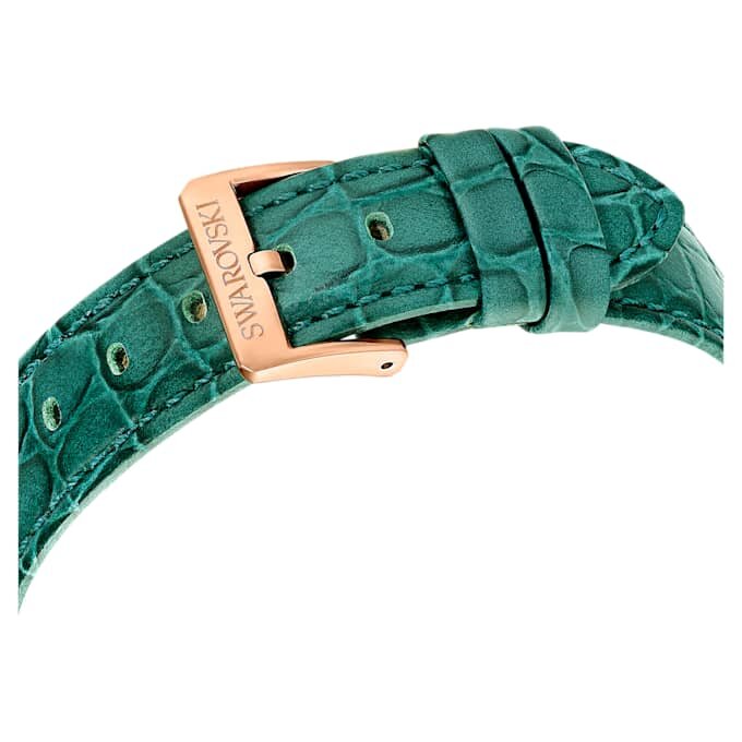 Octea Chrono-klokke, sveitsiskprodusert, lærrem, grønn, rosagullfarget finish Octea Chrono-klokke, sveitsiskprodusert, lærrem, grønn, rosagullfarget finish