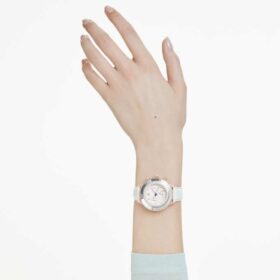 Octea Chrono-klokke, sveitsiskprodusert, lærrem, hvit, rosagullfarget finish Octea Chrono-klokke, sveitsiskprodusert, lærrem, hvit, rosagullfarget finish