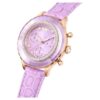 Octea Chrono-klokke, sveitsiskprodusert, lærrem, lilla, rosagullfarget finish Octea Chrono-klokke, sveitsiskprodusert, lærrem, lilla, rosagullfarget finish