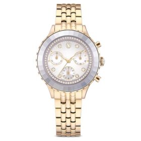 Octea Chrono-klokke, sveitsiskprodusert, metallarmbånd, gullfarget, champagnegullfarget finish Octea Chrono-klokke, sveitsiskprodusert, metallarmbånd, gullfarget, champagnegullfarget finish