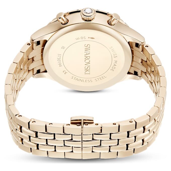 Octea Chrono-klokke, sveitsiskprodusert, metallarmbånd, gullfarget, champagnegullfarget finish Octea Chrono-klokke, sveitsiskprodusert, metallarmbånd, gullfarget, champagnegullfarget finish