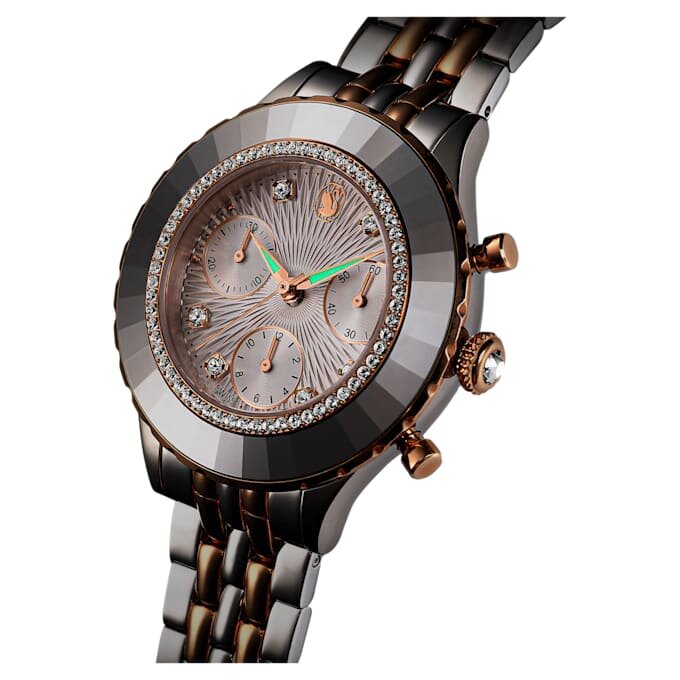 Octea Chrono-klokke, sveitsiskprodusert, metallarmbånd, rosagullfarget, blandet metallfinish Octea Chrono-klokke, sveitsiskprodusert, metallarmbånd, rosagullfarget, blandet metallfinish