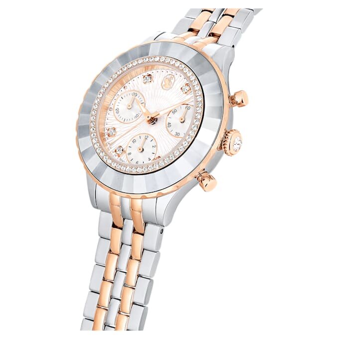 Octea Chrono-klokke, sveitsiskprodusert, metallarmbånd, rosagullfarget, blandet metallfinish Octea Chrono-klokke, sveitsiskprodusert, metallarmbånd, rosagullfarget, blandet metallfinish