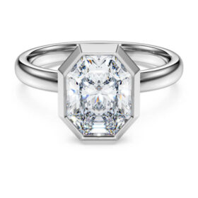 Oktagonal ring med laboratoriedyrkede diamanter på totalt 2,0 karat, oktagonal form, 14K hvitt gull Oktagonal ring med laboratoriedyrkede diamanter på totalt 2,0 karat, oktagonal form, 14K hvitt gull