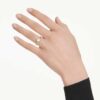 Oktagonal ring med laboratoriedyrkede diamanter, totalt 1,0 karat, oktagonal form, 14K gult gull