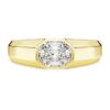 Oktagonal ring med laboratoriedyrkede diamanter, totalt 1,0 karat, oktagonal form, 14K gult gull