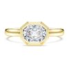 Oktagonal ring med laboratoriedyrkede diamanter, totalt 1,0 karat, oktagonal form, 14K gult gull