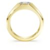 Oktagonal ring med laboratoriedyrkede diamanter, totalt 1,0 karat, oktagonal form, 14K gult gull