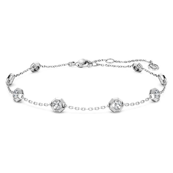 Oktagonarmbånd med laboratoriedyrkede diamanter på totalt 0,8 karat, rund form, sterlingsølv Oktagonarmbånd med laboratoriedyrkede diamanter på totalt 0,8 karat, rund form, sterlingsølv