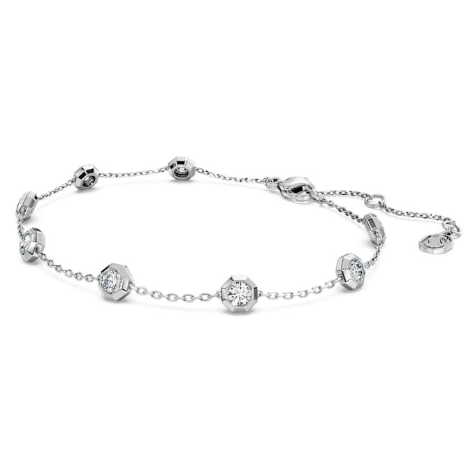 Oktagonarmbånd med laboratoriedyrkede diamanter på totalt 0,8 karat, rund form, sterlingsølv Oktagonarmbånd med laboratoriedyrkede diamanter på totalt 0,8 karat, rund form, sterlingsølv