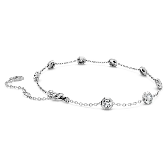 Oktagonarmbånd med laboratoriedyrkede diamanter på totalt 0,8 karat, rund form, sterlingsølv Oktagonarmbånd med laboratoriedyrkede diamanter på totalt 0,8 karat, rund form, sterlingsølv