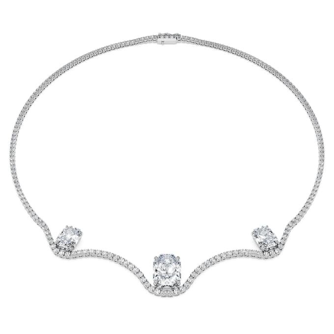 Oktagonhalskjede med laboratoriedyrkede diamanter, 19,90 karat totalt, oktagonform, 18K hvitt gull Oktagonhalskjede med laboratoriedyrkede diamanter, 19,90 karat totalt, oktagonform, 18K hvitt gull