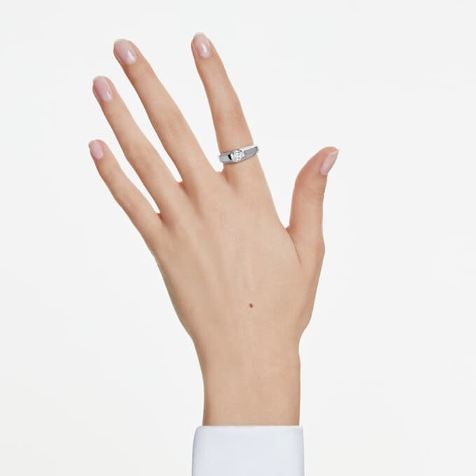 Oktagonring med laboratoriedyrkede diamanter på totalt 1,0 karat, oktagonform, 14K hvitt gull Oktagonring med laboratoriedyrkede diamanter på totalt 1,0 karat, oktagonform, 14K hvitt gull