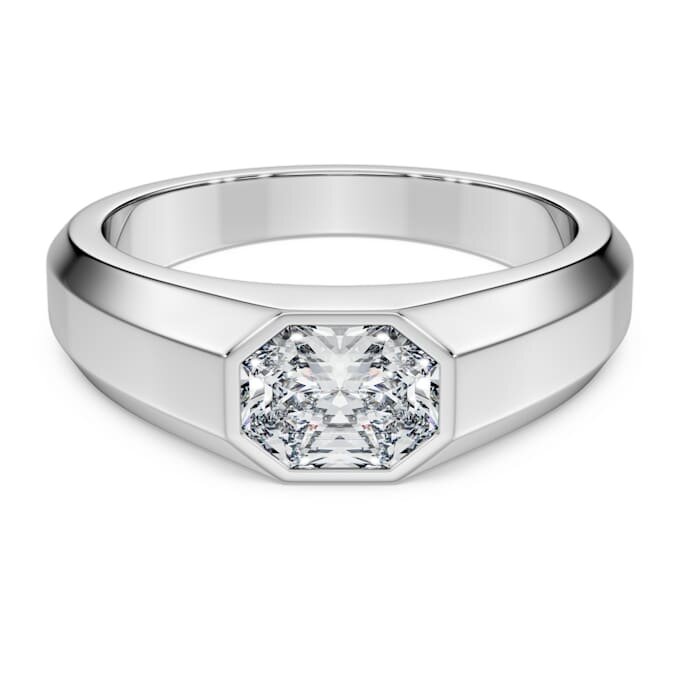 Oktagonring med laboratoriedyrkede diamanter på totalt 1,0 karat, oktagonform, 14K hvitt gull Oktagonring med laboratoriedyrkede diamanter på totalt 1,0 karat, oktagonform, 14K hvitt gull