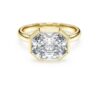 Ring med åttekantet innfatning, laboratoriedyrkede diamanter 3,0 karat totalt, åttekantet form, 14K gult gull Ring med åttekantet innfatning, laboratoriedyrkede diamanter 3,0 karat totalt, åttekantet form, 14K gult gull