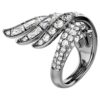 Ringen «Swan» fra Vienna-kolleksjonen, hvit, rutheniumbelagt