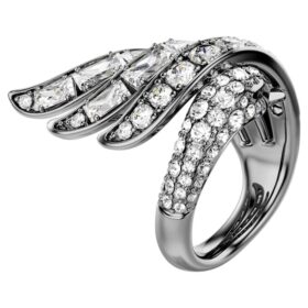 Ringen «Swan» fra Vienna-kolleksjonen, hvit, rutheniumbelagt Ringen «Swan» fra Vienna-kolleksjonen, hvit, rutheniumbelagt